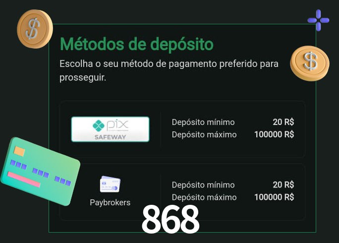 O cassino 868 oferece uma grande variedade de métodos de pagamento